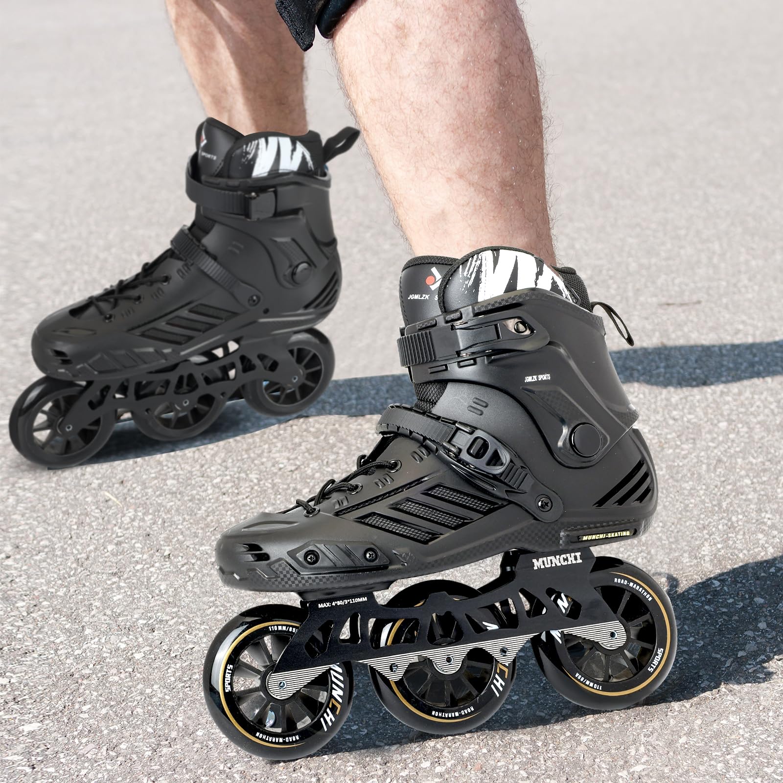 Professional 3 Wheel Inline Skates for Adults - 3X110mm High-Speed Outdoor Roller Skates for Men & Women | Perfect for Fitness, Training & Urban Skating