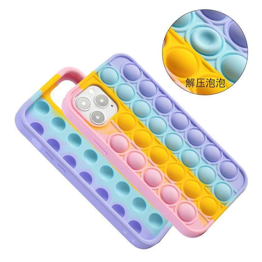iPhone 13 Pro Max Case with Bubble Fidget Toy - Anti-Stress Phone Cover for Anxiety Relief - Perfect for Office, School & Travel Use