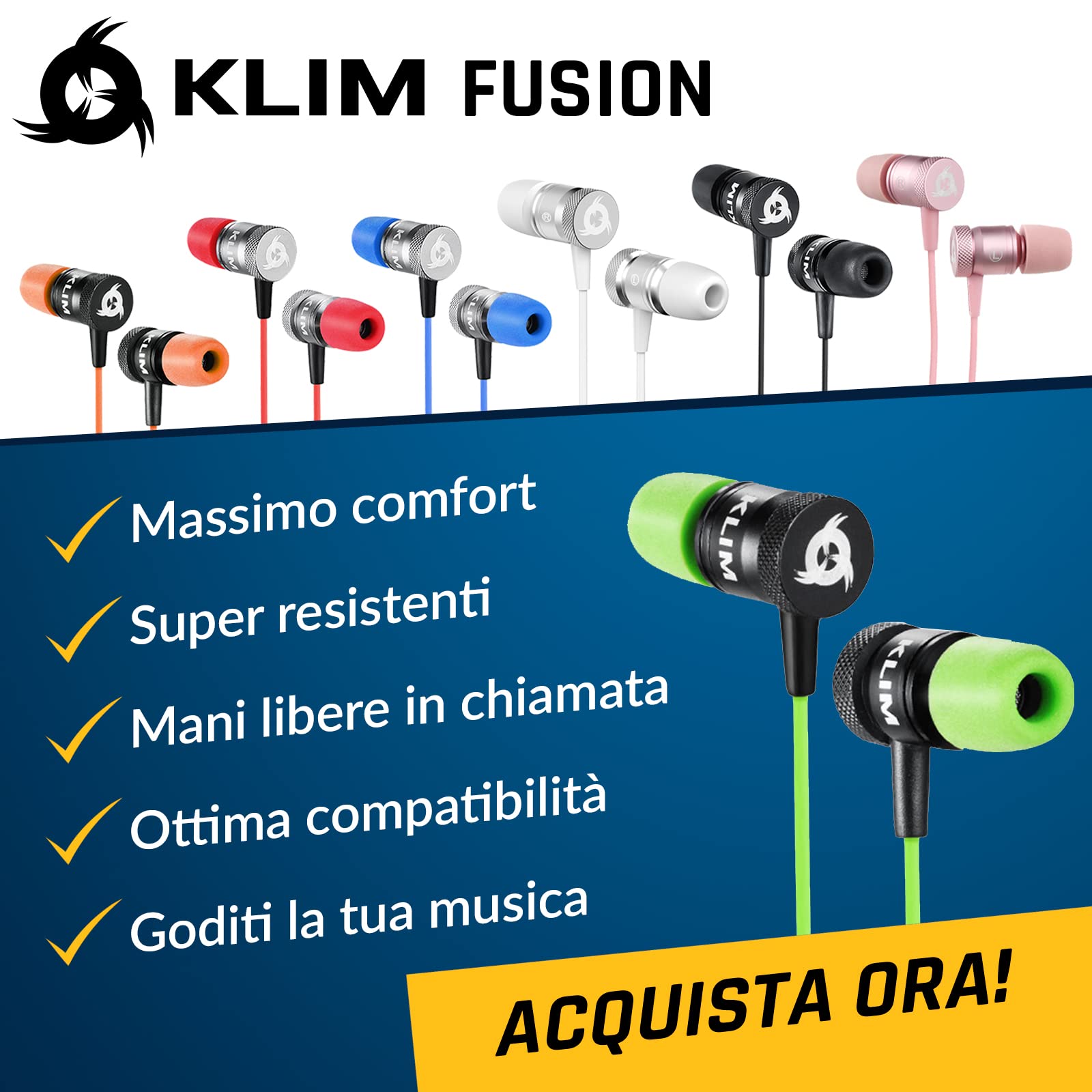 KLIM Fusion Gaming Headset with Microphone - High-Quality Audio, Long-Lasting Memory Foam Ear Cushions, 5-Year Warranty - 3.5mm Jack for iOS, Android, PC & Console - 2024 New Version (Green) - Perfect for Gaming, Streaming & Online Meetings