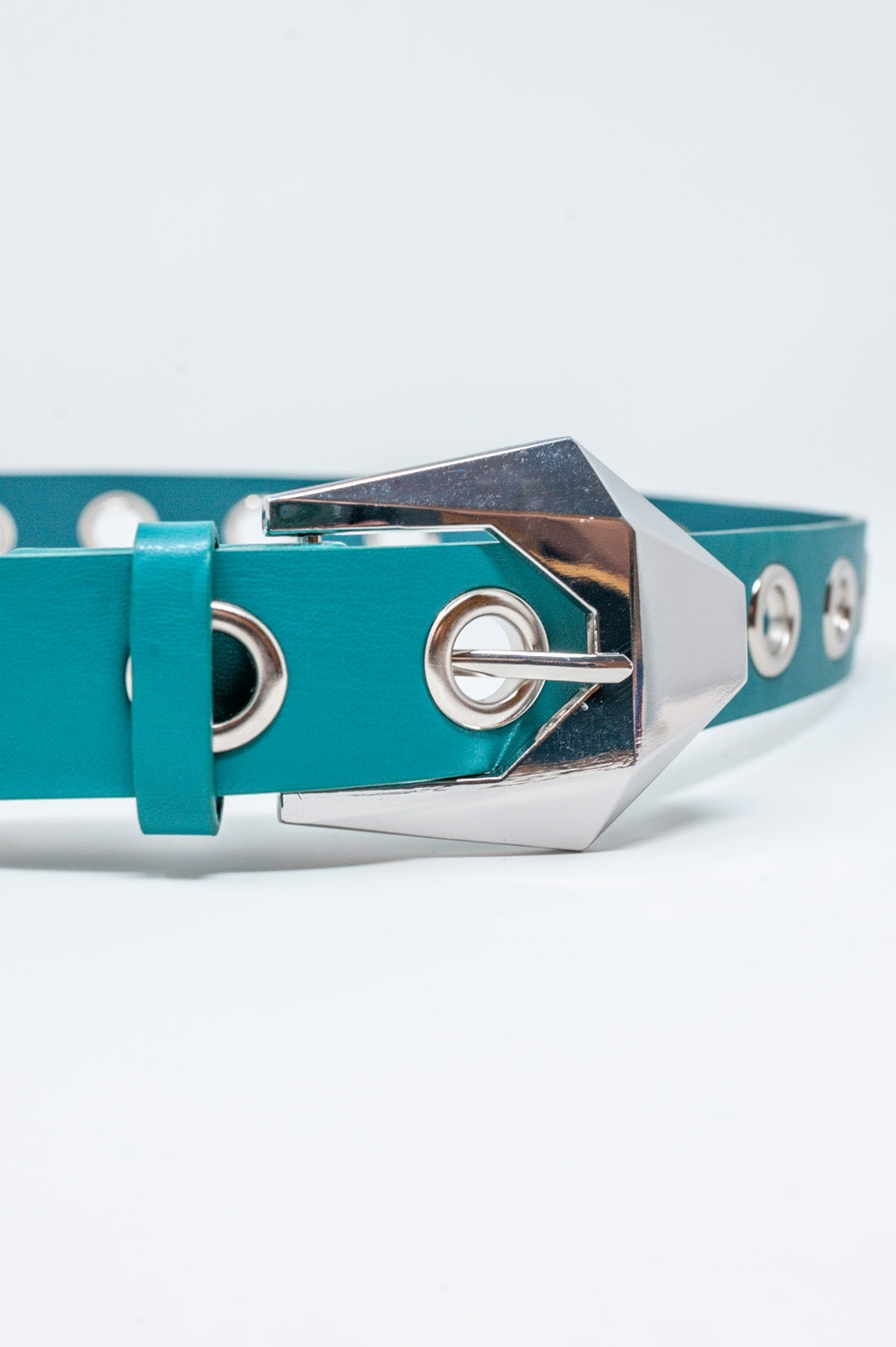 Green Jean Belt with Grommets - Stylish & Durable Waist Accessory for Men & Women | Perfect for Casual Outfits, Jeans & Denim Looks