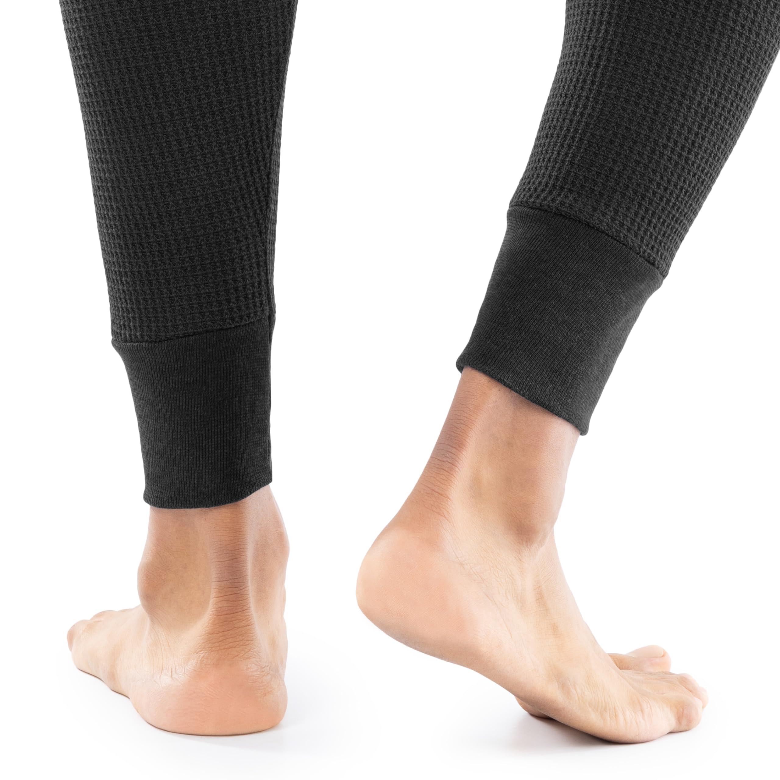Indera Men's Thermal Underwear Set - Waffle Knit Long Johns & Crew Neck Top for Cold Weather - Winter Base Layer for Outdoor Activities, Skiing, and Camping