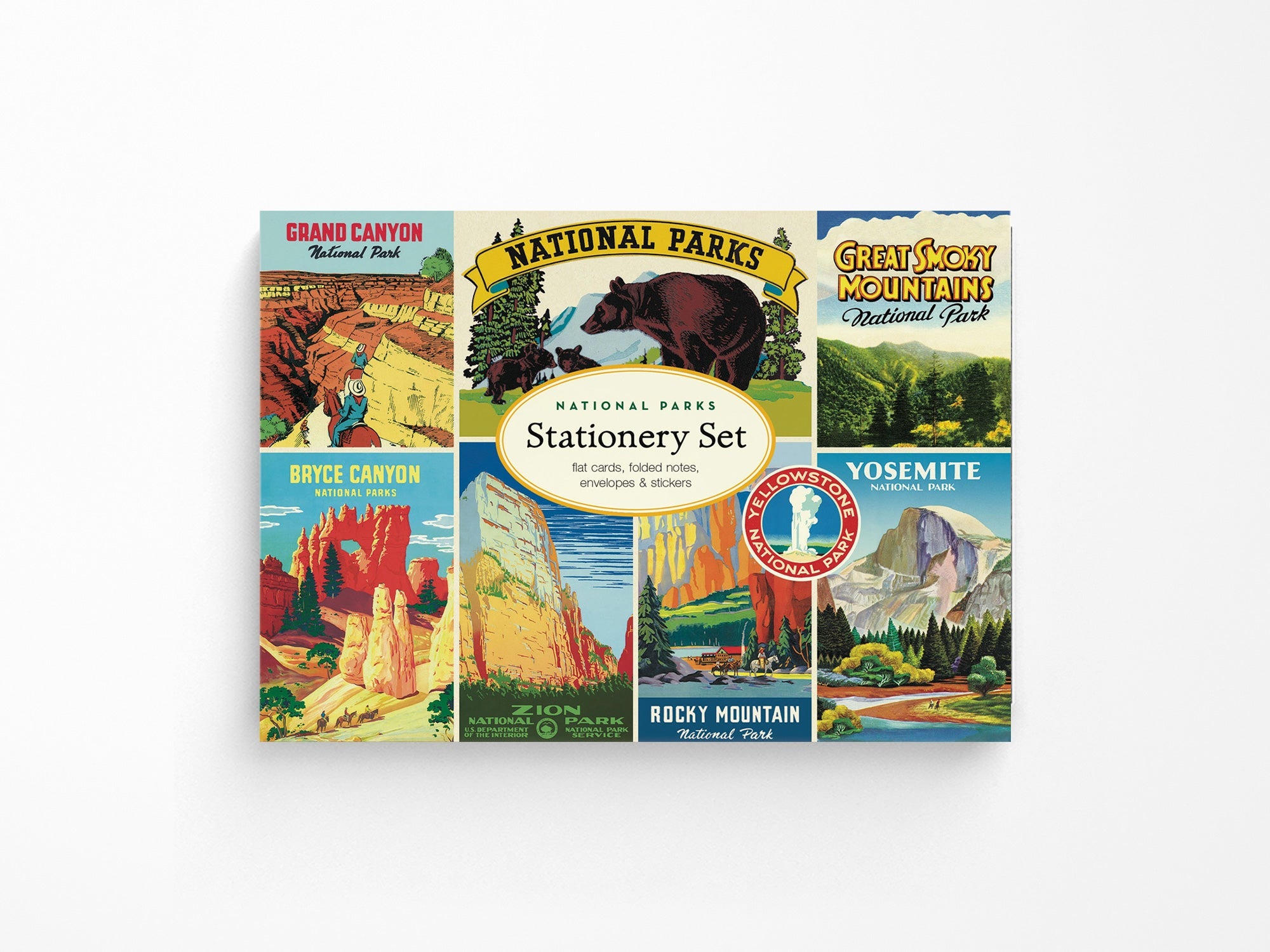 Vintage National Parks Stationery Set - 12 Unique Designs for Letter Writing, Journaling & Scrapbooking - Perfect for Travel Enthusiasts & Nature Lovers