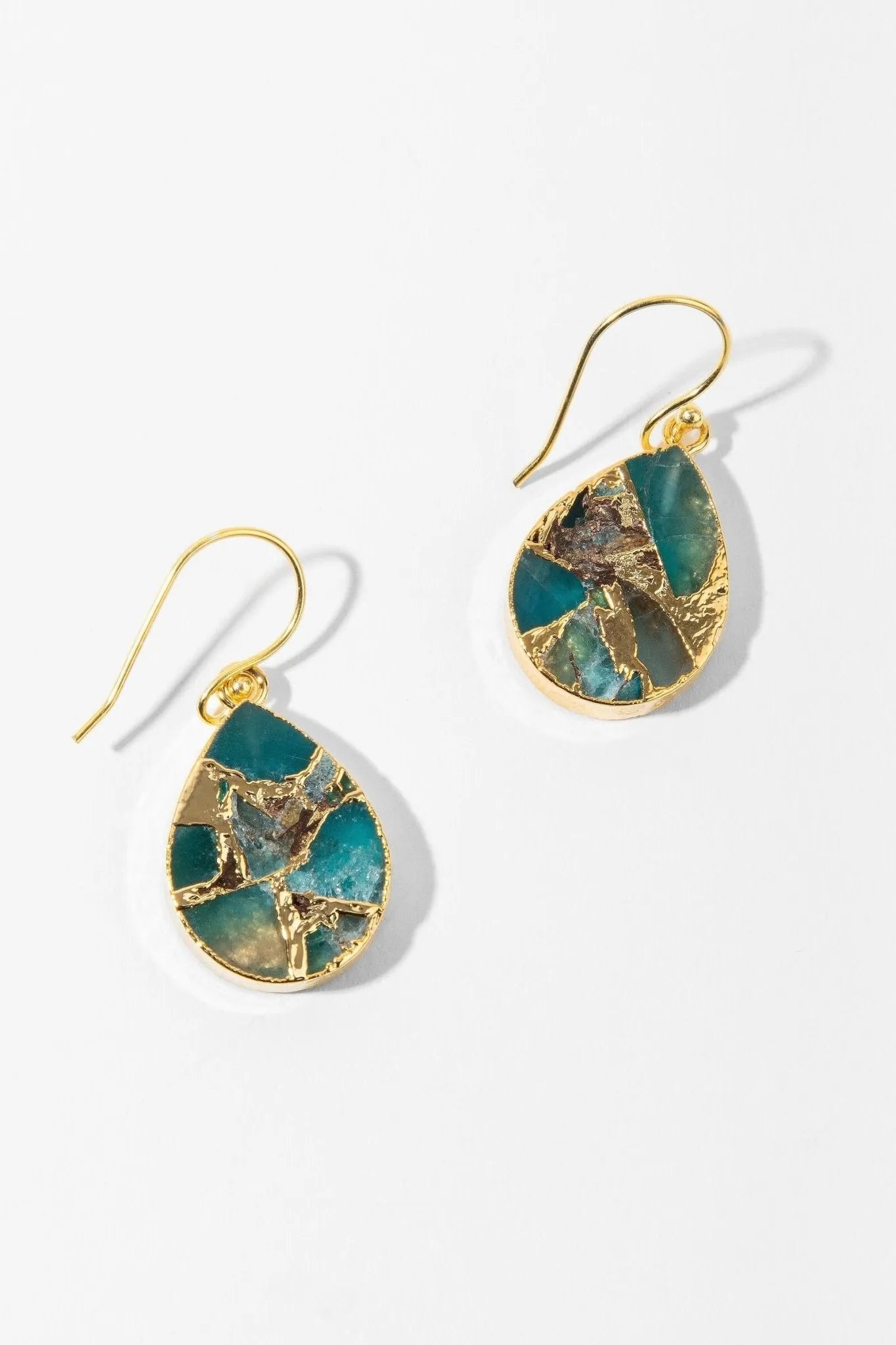 Natural Gemstone Drop Mojave Earrings for Women - Handmade Boho Dangle Earrings for Casual & Party Wear - Perfect Gift for Her