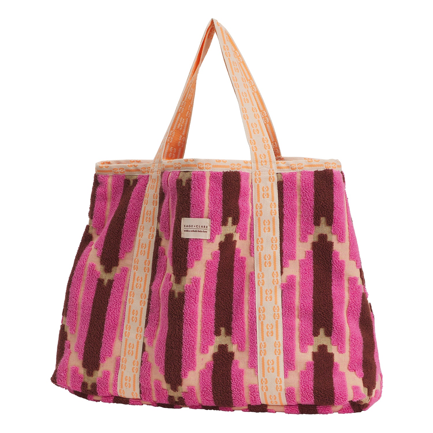 Nisha Terry Tote Bag for Women - Stylish Rosewater Shoulder Bag - Perfect for Work, Travel & Shopping