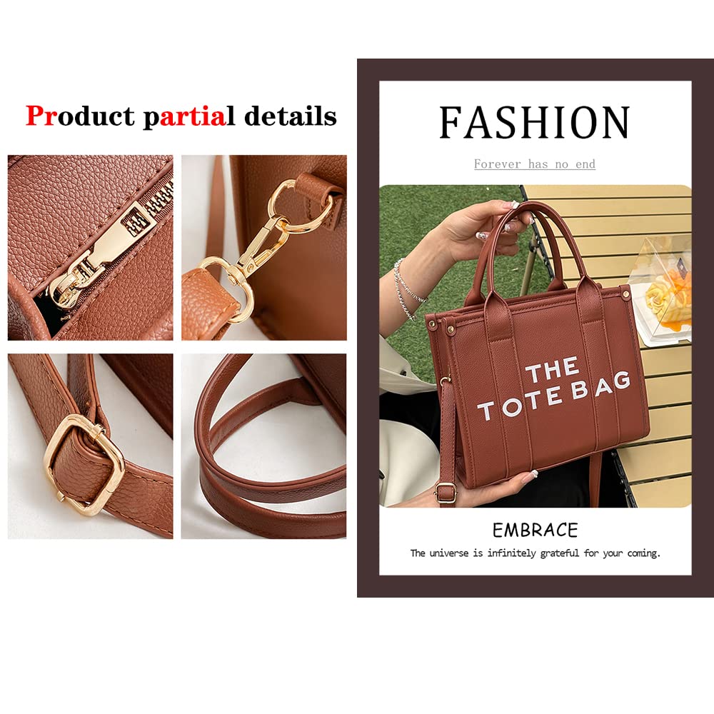 Stylish PU Leather Tote Bag for Women - Fashionable Shoulder & Crossbody Handbag with Handle - Perfect for Work, Travel, and Everyday Use