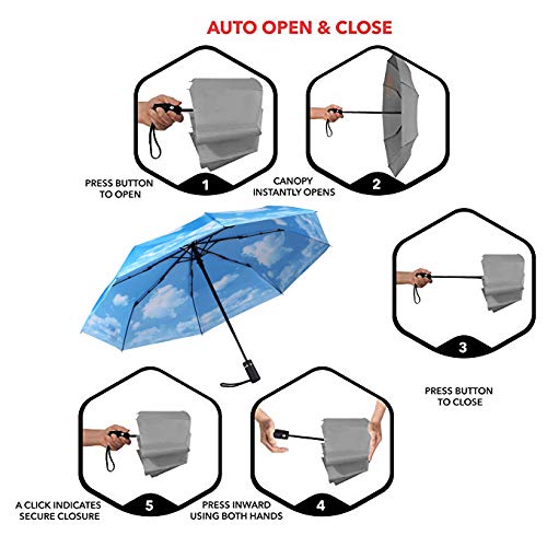 SY COMPACT Travel Umbrella - Automatic Open & Close, Windproof & Lightweight for Men & Women - Perfect for Commuting, Travel & Outdoor Activities