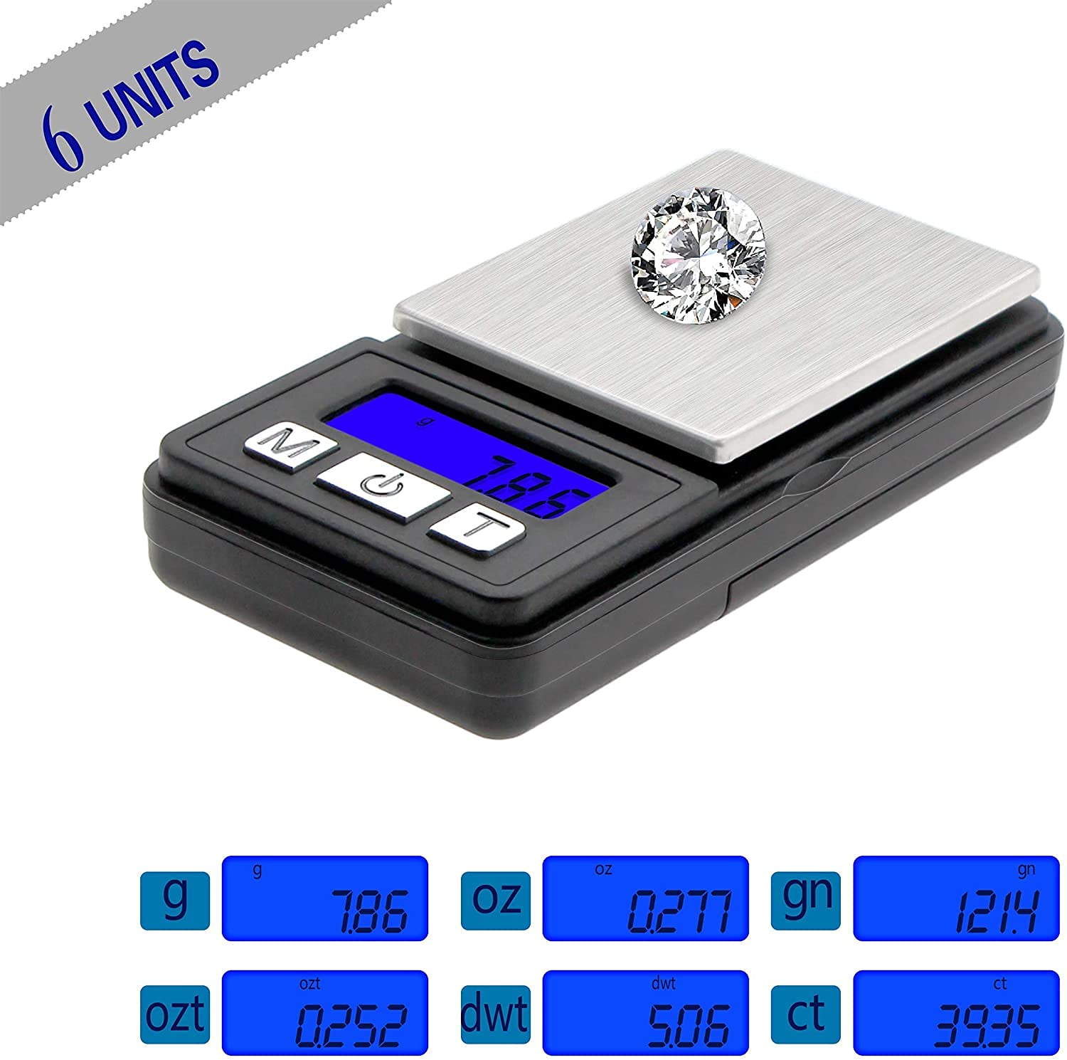 Fuzion Ultra Mini Gram Scale 100g x 0.01g Precision, Digital Pocket Jewelry Food Scale with Tray | 6 Unit Conversion, Tare Function & LCD Display | Perfect for Jewelry Making, Cooking, Portion Control & Postal Weighing