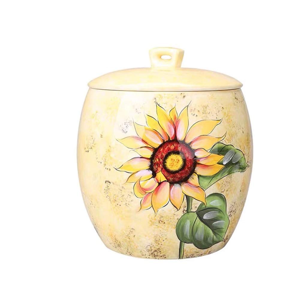 Airtight Porcelain Cereal Storage Container - 10kg Grain Dispenser Jar for Flour, Sugar, Coffee, Rice, Nuts, Snacks, Pet Food & Tea - Kitchen & Pantry Organization (5kg/11lb Size) - Perfect for Countertop, Cabinet or Bulk Food Storage