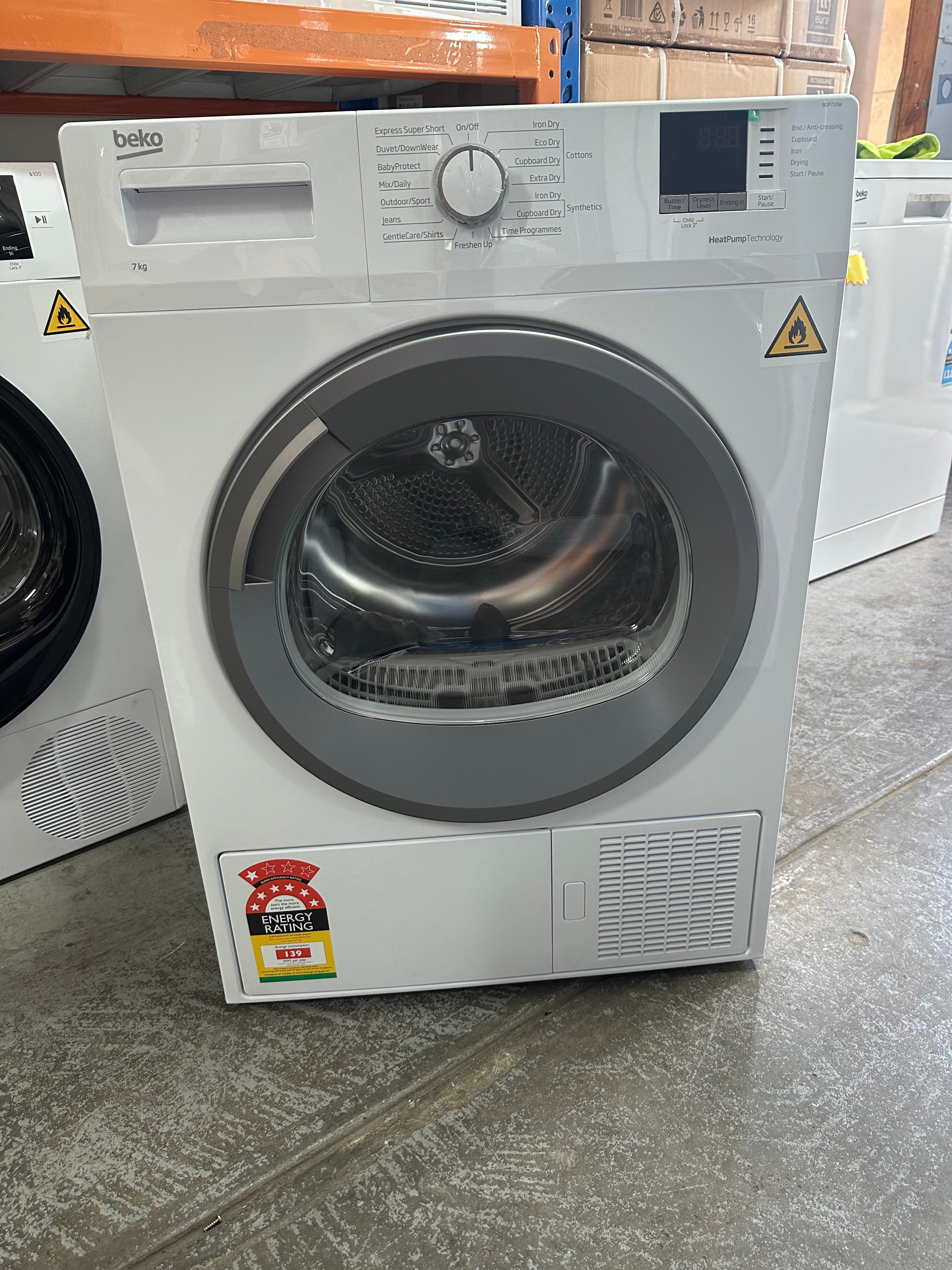 Beko BDP710W 7kg Heat Pump Dryer - Energy Efficient, Factory Second with Box Damage - Perfect for Small Laundry Rooms & Apartments