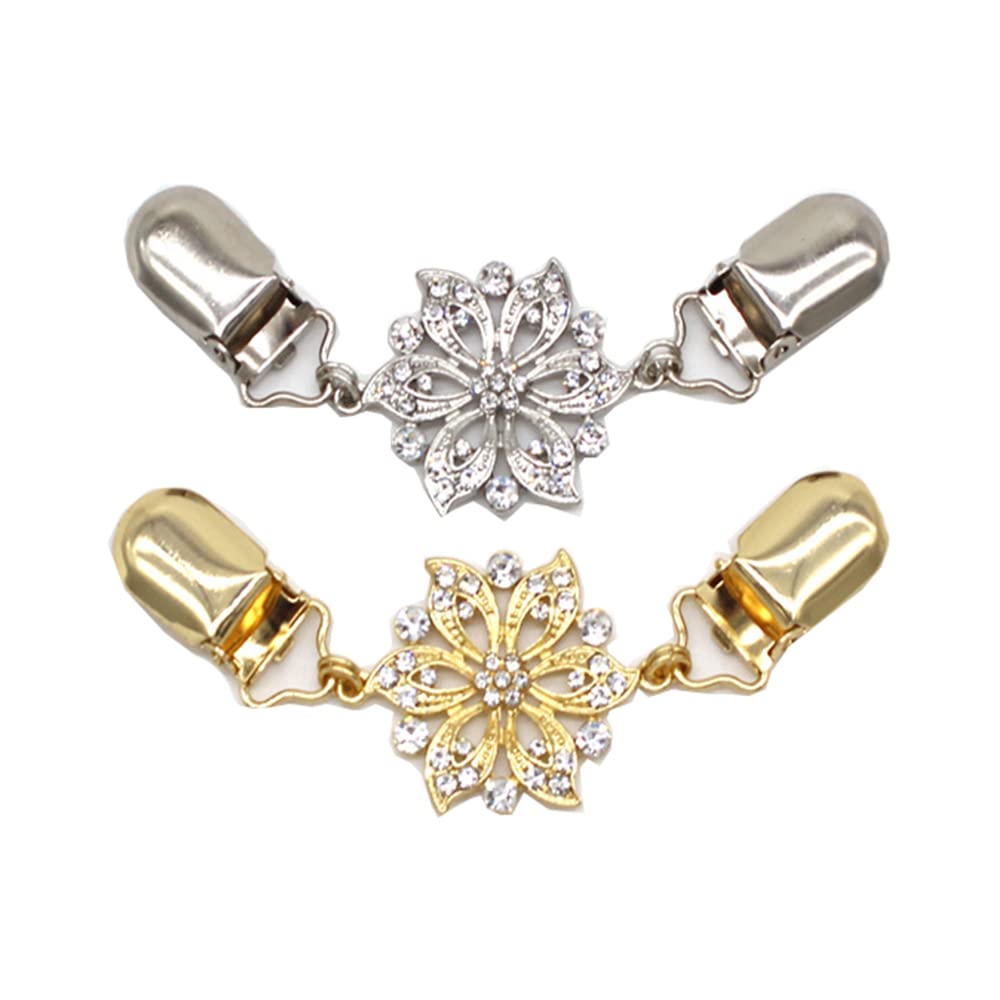 Antique Shawl Clips for Women - 2pcs Cardigan & Sweater Clips for Fashion Accessories