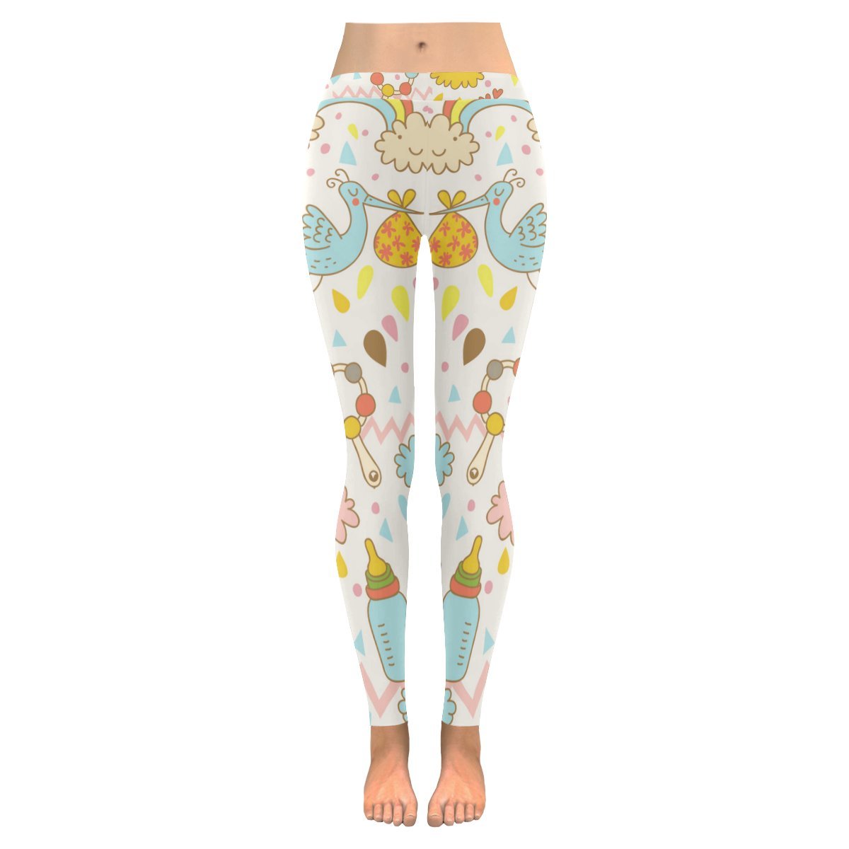 InterestPrint Women's Plus Size Yoga Leggings XXS-5XL - Low Rise Stretchy Workout Pants for Yoga, Running & Gym - Cute Baby Toy Print Design