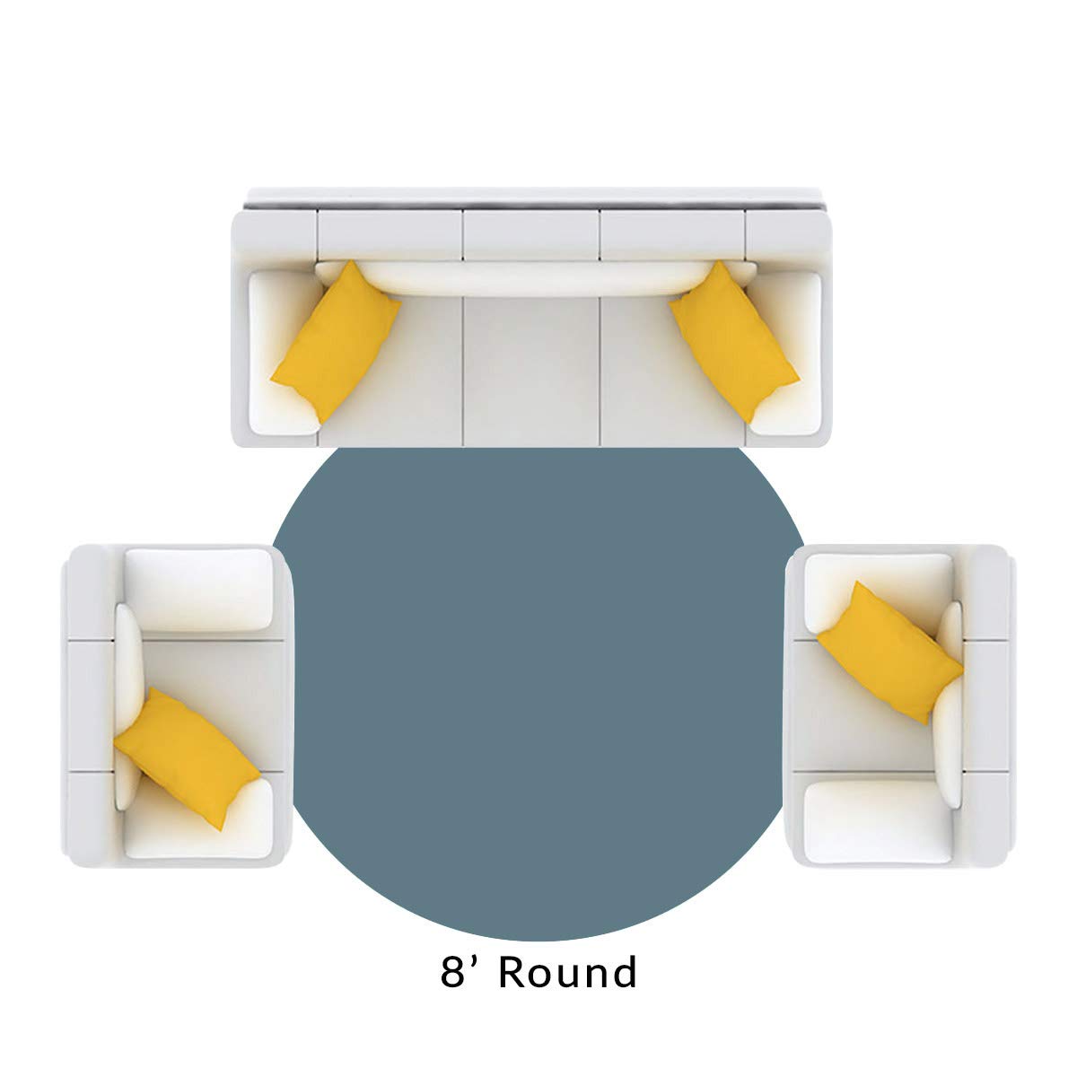 Modern Gray 8ft Round Area Rug - Soft Large Contemporary Carpet for Living Room, Dining Room, Bedroom, Kitchen & Entryway - Perfect for Home Decor & Cozy Spaces