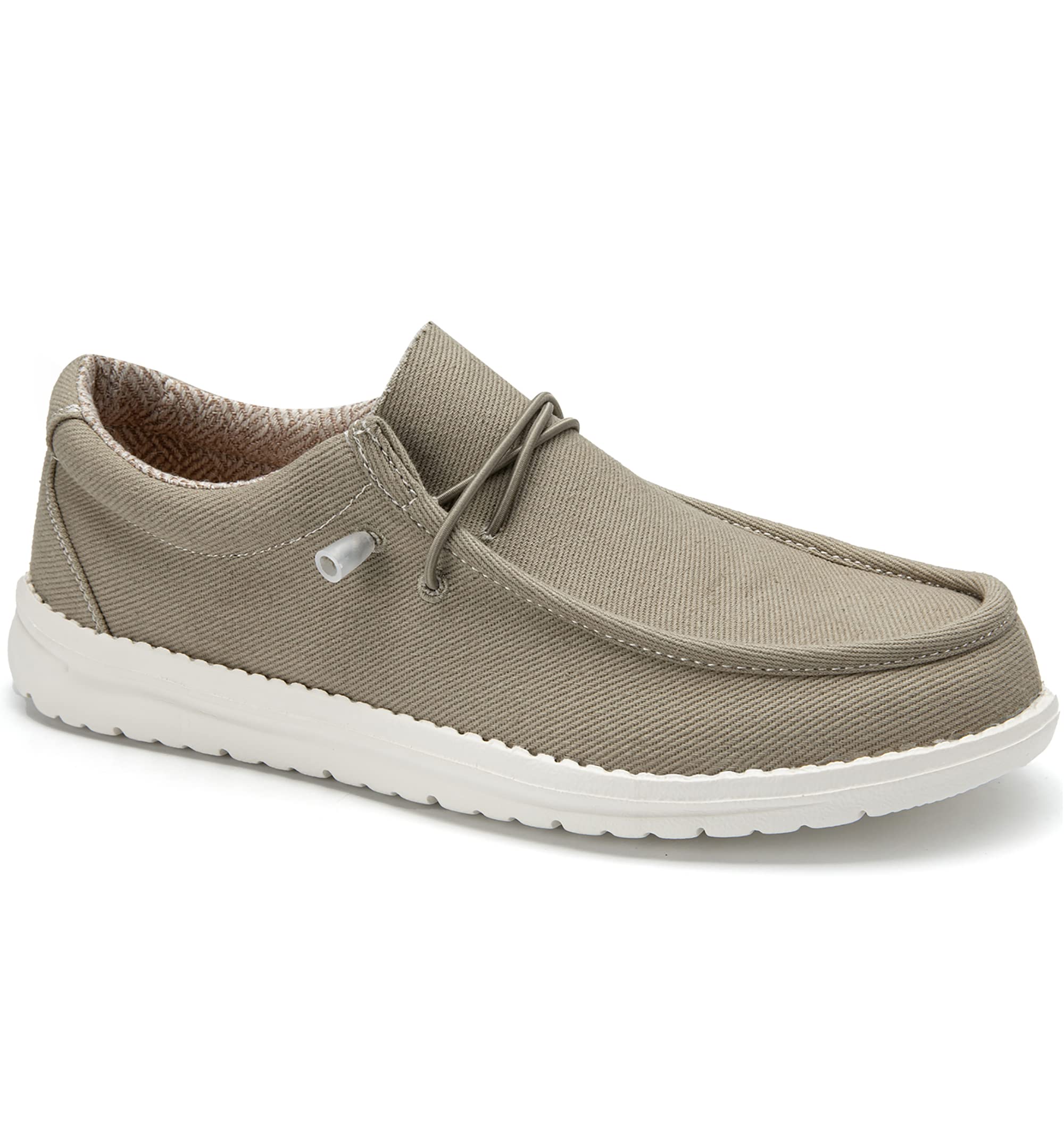 FW FRAN WILLOR Men's Slip-On Loafers - Lightweight Comfortable Canvas Shoes for Casual Wear, Non-Slip Breathable Boat Shoes for Walking, Driving & Travel