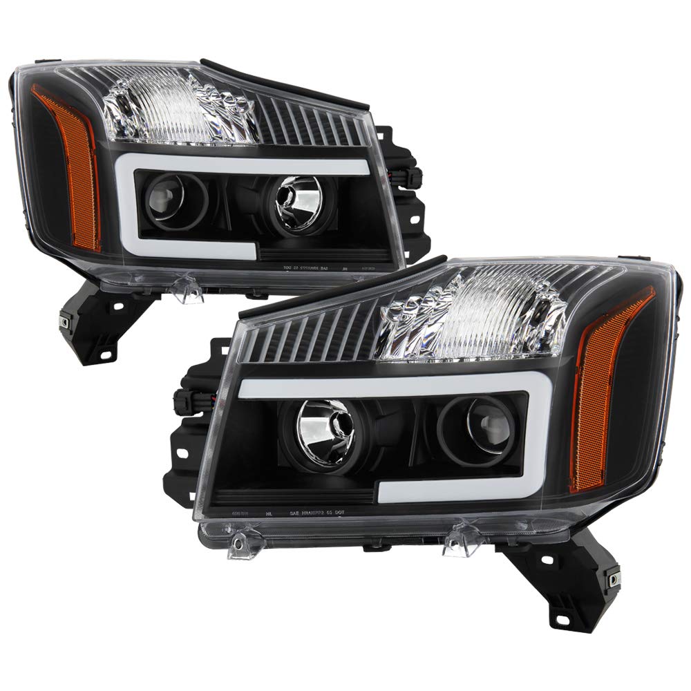 Nissan Armada 2004-2007 & Titan 2004-2015 LED DRL Headlight Tubes - Black/Clear Lens - Upgrade Your Night Driving & Off-Road Adventure