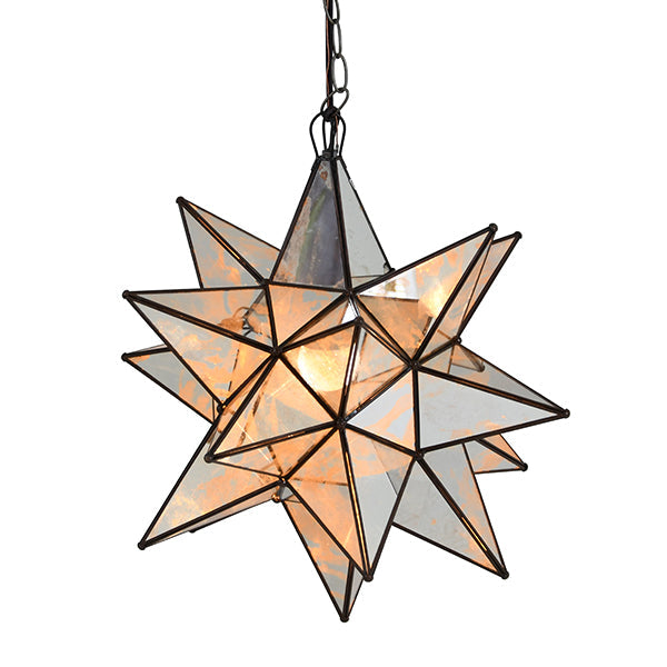 20 Large Antique Mirror Star Pendants - Vintage Boho Wall Decor for Bedroom, Living Room & Wedding Party Decoration