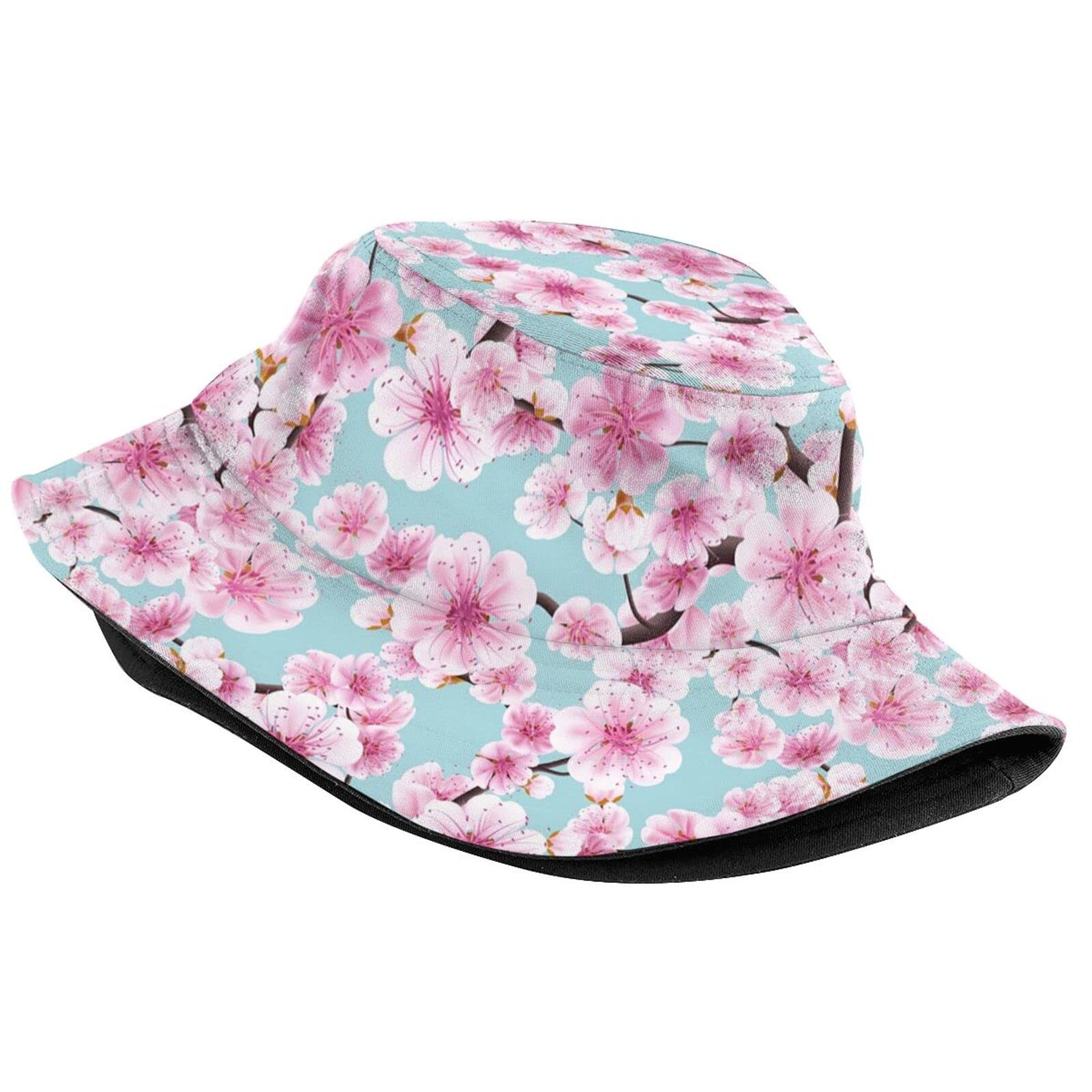 KiuLoam Pink Cherry Blossom Unisex Bucket Hat - Packable Fisherman Hat for Outdoor Summer Travel, Hiking & Beach | Sun Protection for Men & Women | Perfect for Picnics, Festivals & Vacation
