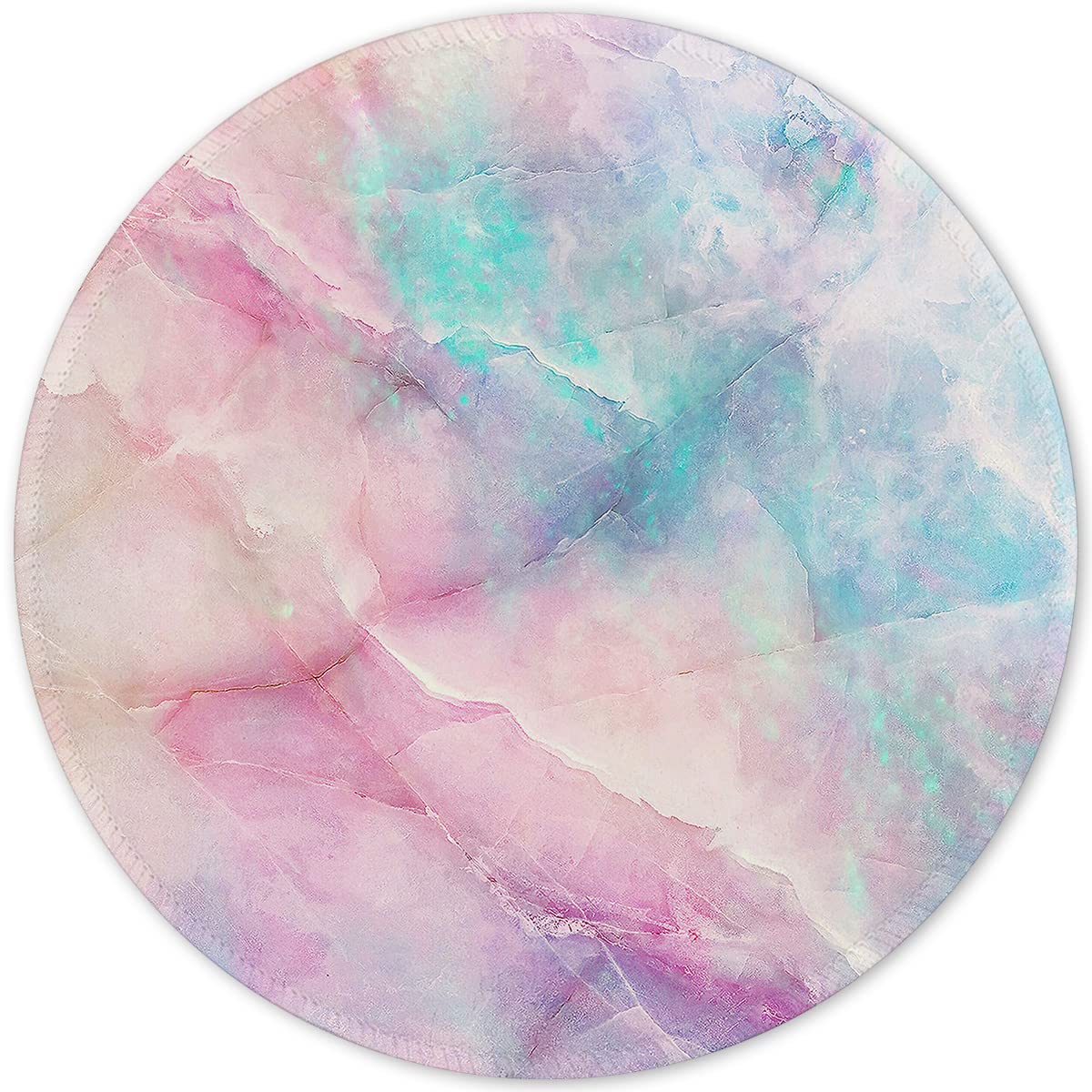 ITNRSIIET Extra Large Gaming Mouse Pad (8.7×8.7 inches) - Premium Textured Non-Slip Rubber Base with Stitched Edges | Waterproof Round Mouse Mat for PC, Laptop & Office Work | Marble Design for Enhanced Gaming & Productivity