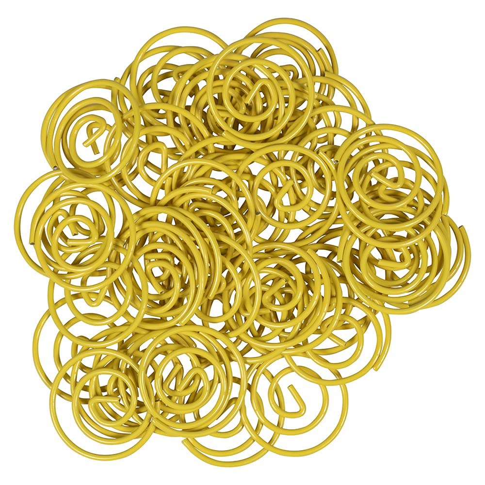 JAM PAPER Round Paper Clips - 50-Pack Yellow Circular Paper Clips for Office, School & Crafting - Durable Metal Binder Clips for Organizing Documents & Art Projects