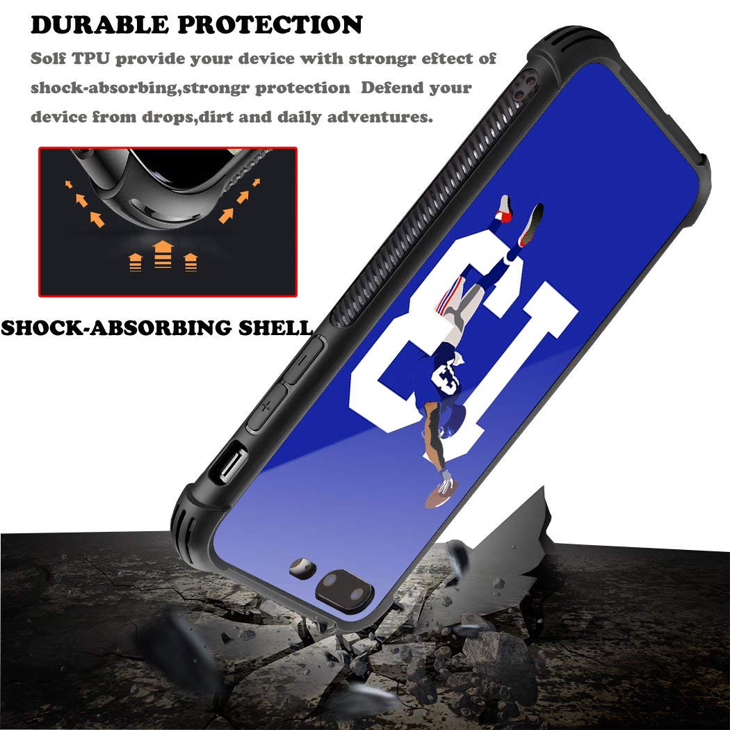 CARLOCA iPhone 8 Plus Case & iPhone 7 Plus Case - Football Graphic Design Shockproof Hard Back Cover with Odell Catch Print | Anti-Scratch Protection for Girls & Boys | Perfect for Sports Fans, School & Daily Use