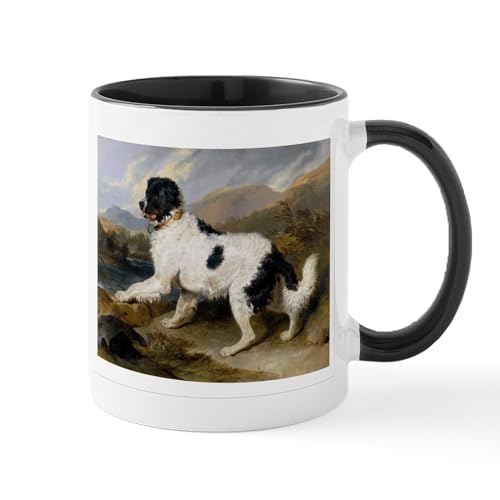 White/Black Inside - Painting Of Newfoundland Landseer Mug
