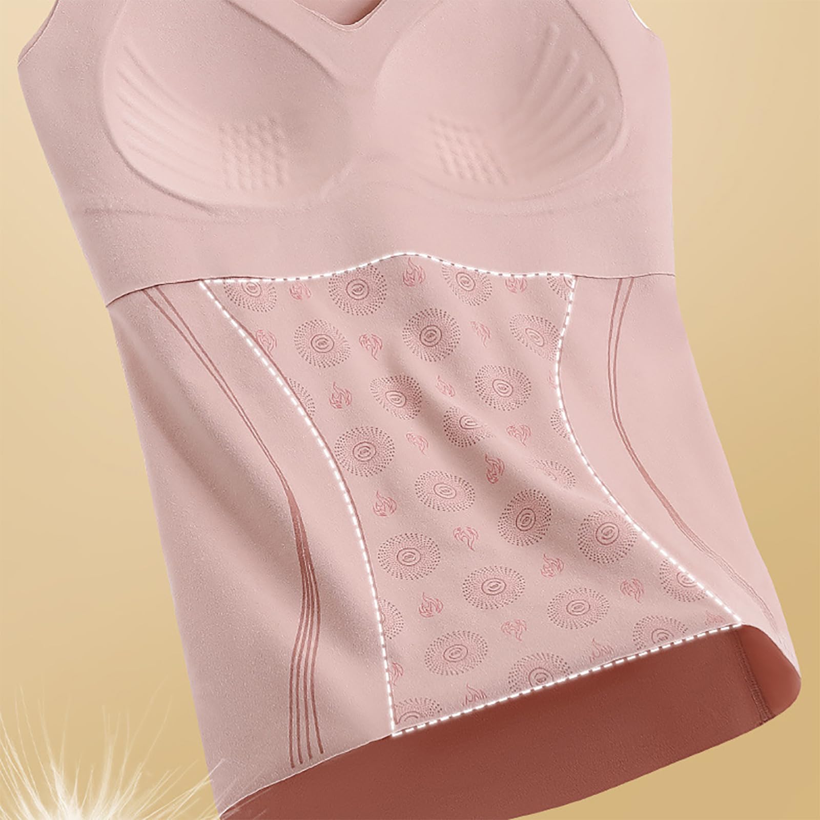 Carethier Fiberfit Hourglass Sculpting Self-Heating Vest for Women - 2-in-1 Thermal Underwear with Built-in Support | Perfect for Cold Weather, Yoga & Layering