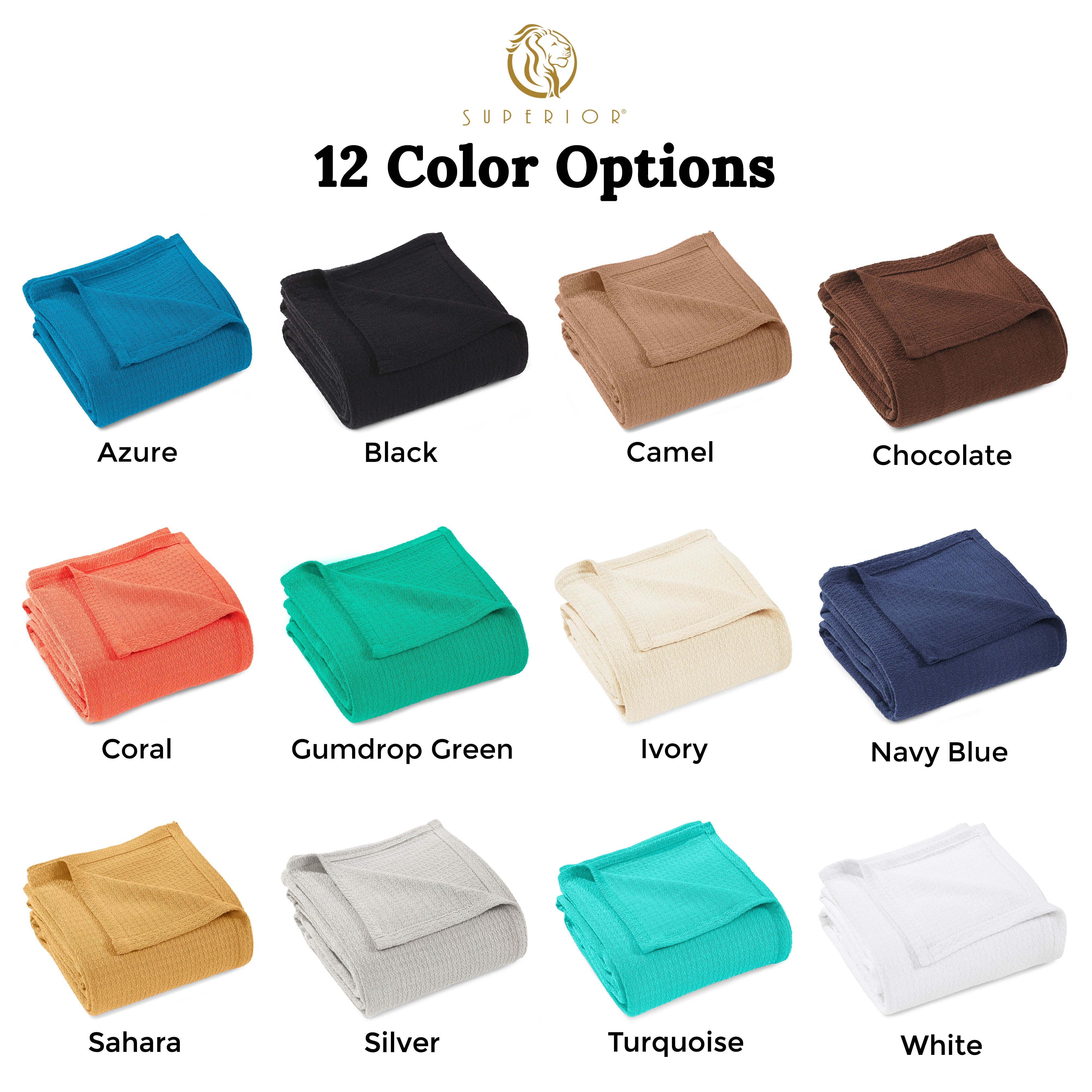 Premium Textured Cotton Waffle Weave Blanket - Soft & Breathable Throw for Bed, Sofa & Couch - Cozy Home Decor Gift for All Seasons