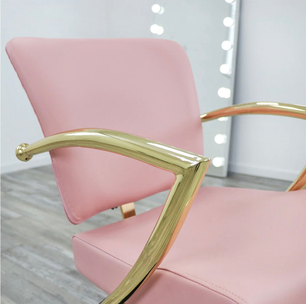 Premium Manhattan Gold Salon Chair - Adjustable Hydraulic Styling Chair for Hairdressers & Barbers - Perfect for Salons, Spas & Home Use
