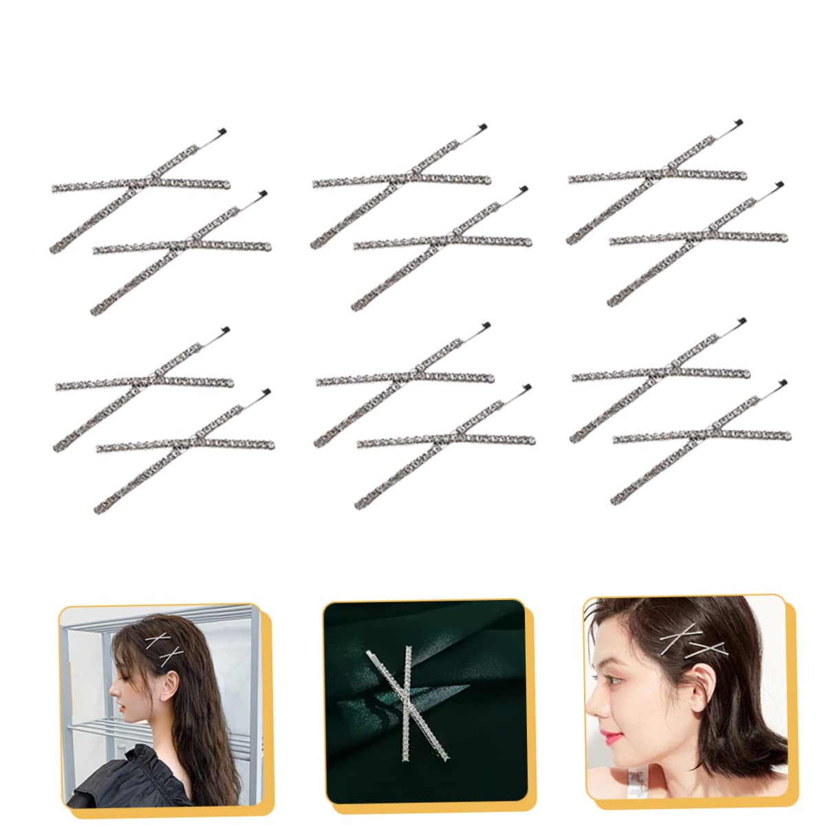 Beavorty 12pcs Luxury Rhinestone Hair Clips for Women - Elegant Bobby Pins & Barrettes Hair Accessories - Perfect for Weddings, Parties & Everyday Styling