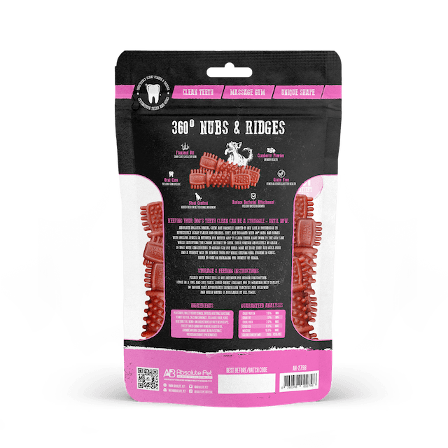 Absolute Holistic Petite Dental Dog Chews with Cranberry - Natural Teeth Cleaning Treats for Small Dogs - Perfect for Daily Oral Care & Fresh Breath