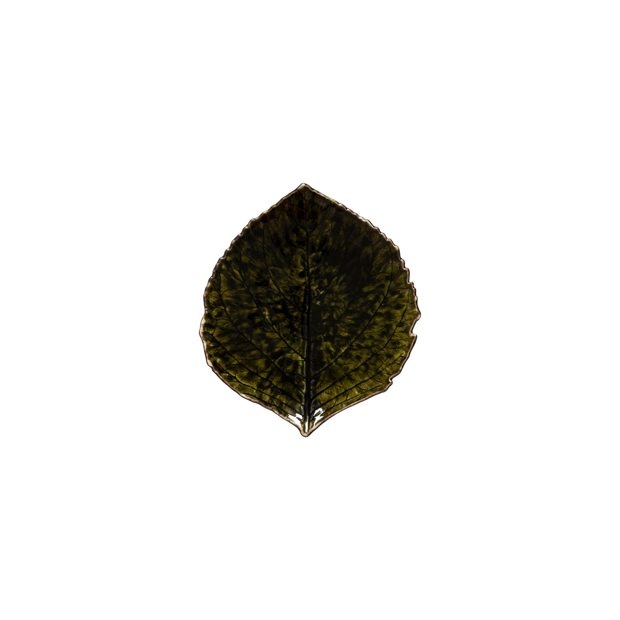 Costa Nova Ceramic Stoneware 7'' Hydrangea Leaf Plate - Riviera Collection, Forêts (Dark Green) | Microwave & Dishwasher Safe Dinnerware Set | Food Safe Glazed Tableware | Restaurant Quality Ceramic Plates for Home Dining, Parties & Restaurant Use