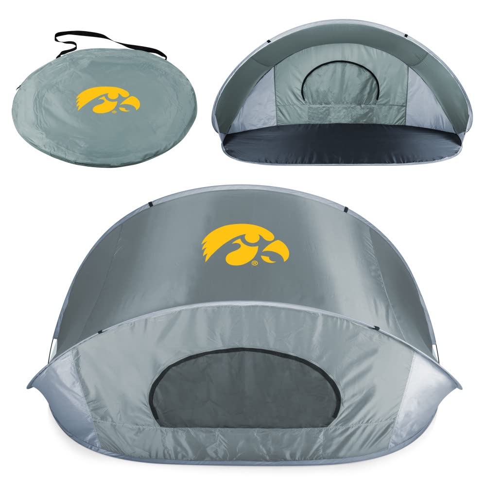 PICNIC TIME NCAA Georgia Tech Yellow Jackets Manta Portable Beach Tent - Pop Up Sun Shelter for Outdoor Activities (Gray/Black) - Perfect for Beach, Camping, Picnics & Sports Events