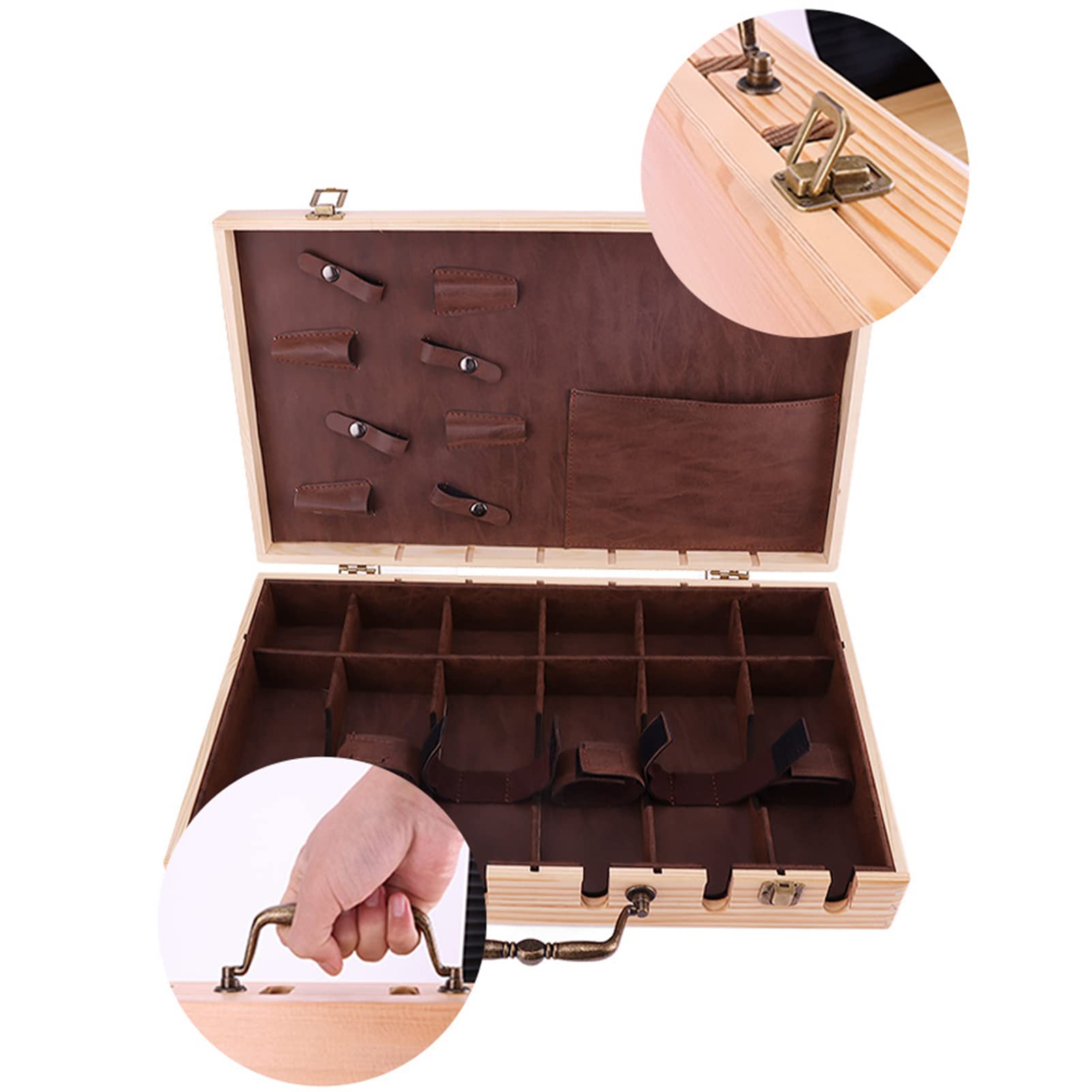 Professional Barber Case - Wooden Stylist Tool Box Organizer with Tray, Travel Storage Case for Hairdressing Tools | Portable Beauty Salon Equipment for Barbers, Stylists & Home Use