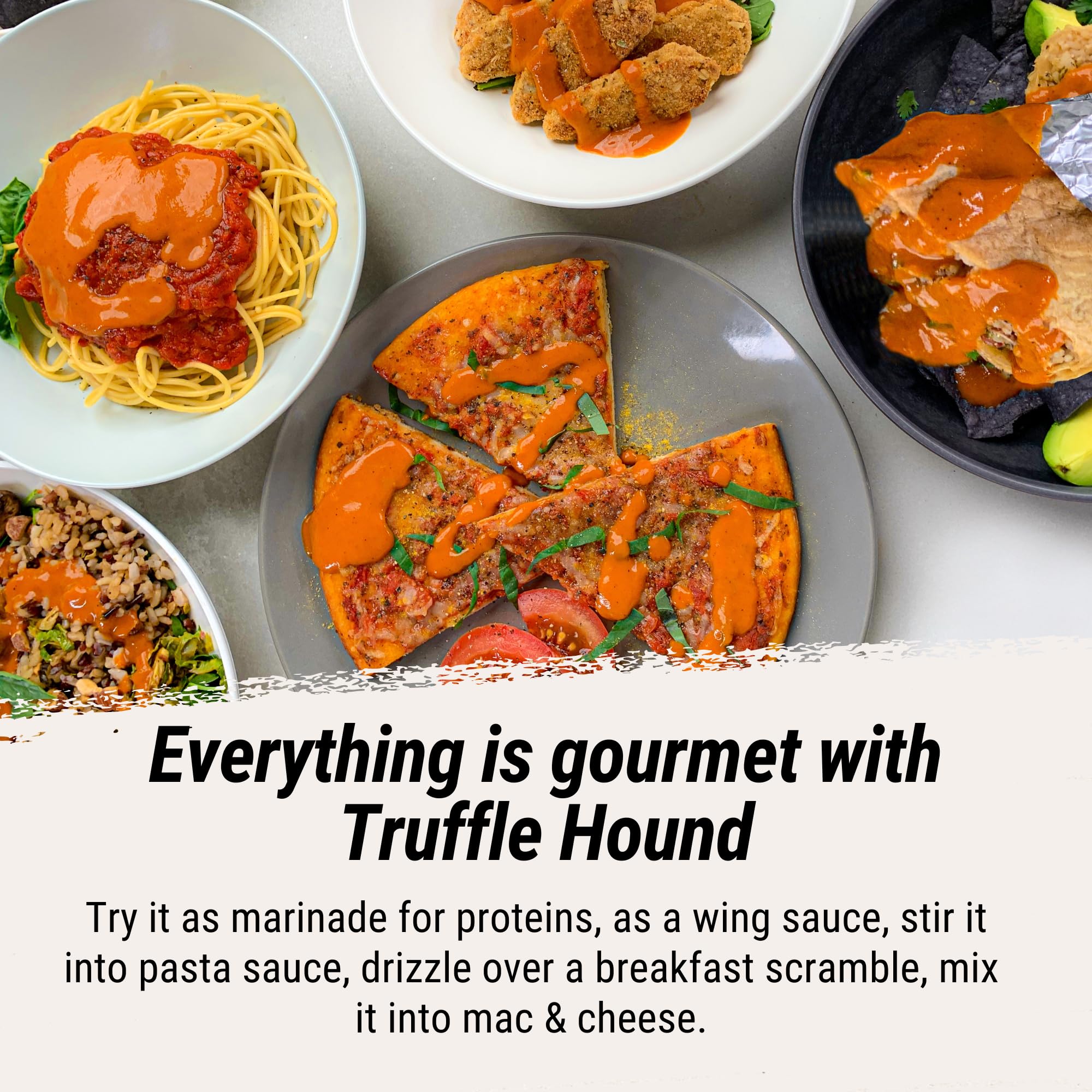 Seed Ranch Gourmet Truffle Hound Hot Sauce - Medium Heat Spicy Truffle Sauce with Chile de Arbol, Ghost Pepper & Garlic - Vegan, Non-GMO Hot Sauce for Pasta, Pizza, Wings & Burgers - Perfect for Cooking, Grilling & Dipping
