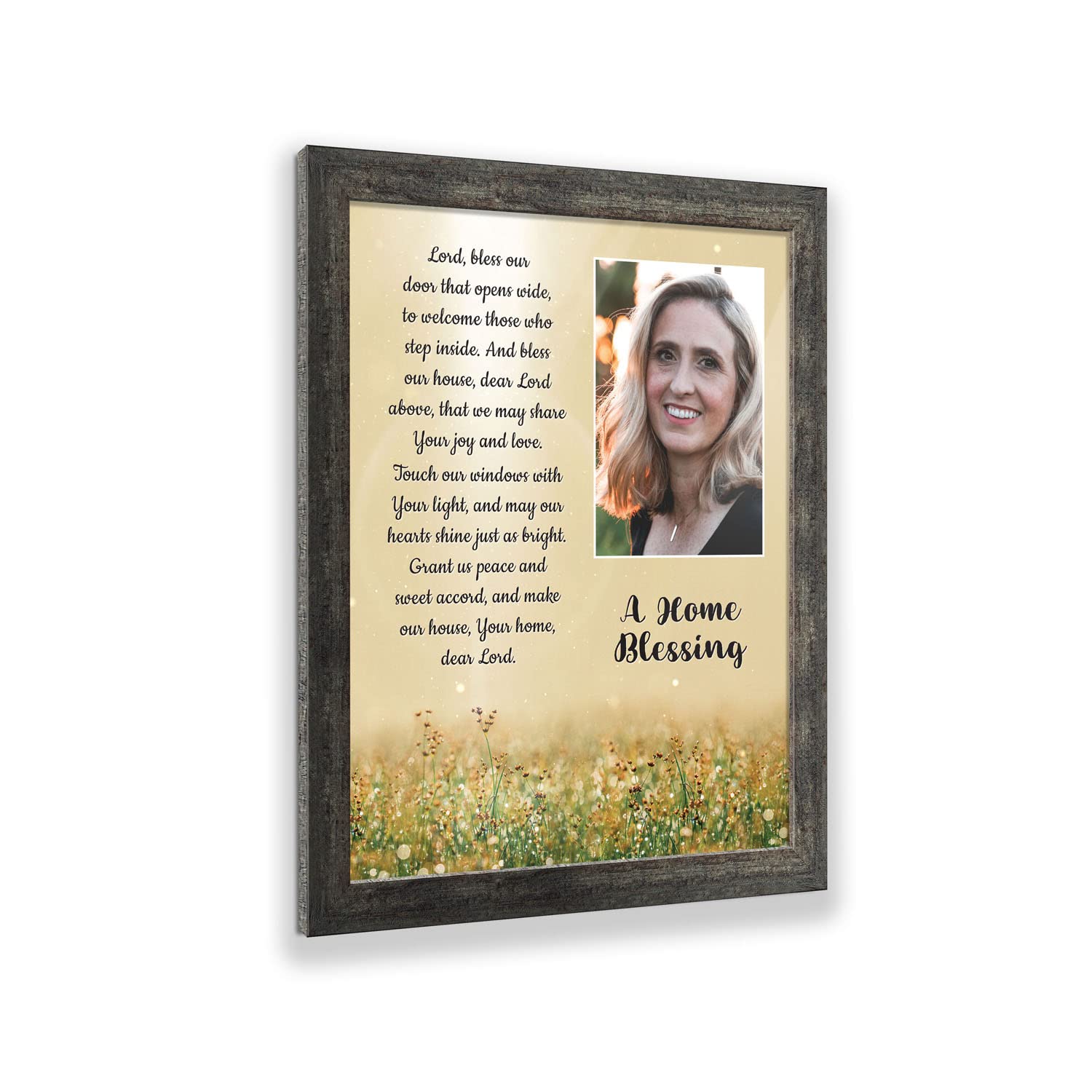 God Bless This Home Sign - Inspirational Home Blessing Wall Decor for Living Room, Bedroom & Entryway - 5042BW