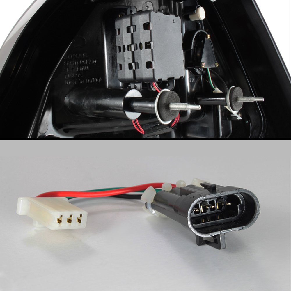 AKKON Smoked Black LED Tail Lights Replacement Pair for 2004-2008 Pontiac Grand Prix - Left & Right Brake Lamps - Enhanced Night Visibility & Style Upgrade for Sedans