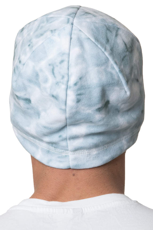 Reversible Polar Fleece Beanie for Men - Warm Winter Hat with Aqua Design - Perfect for Skiing, Snowboarding & Outdoor Activities