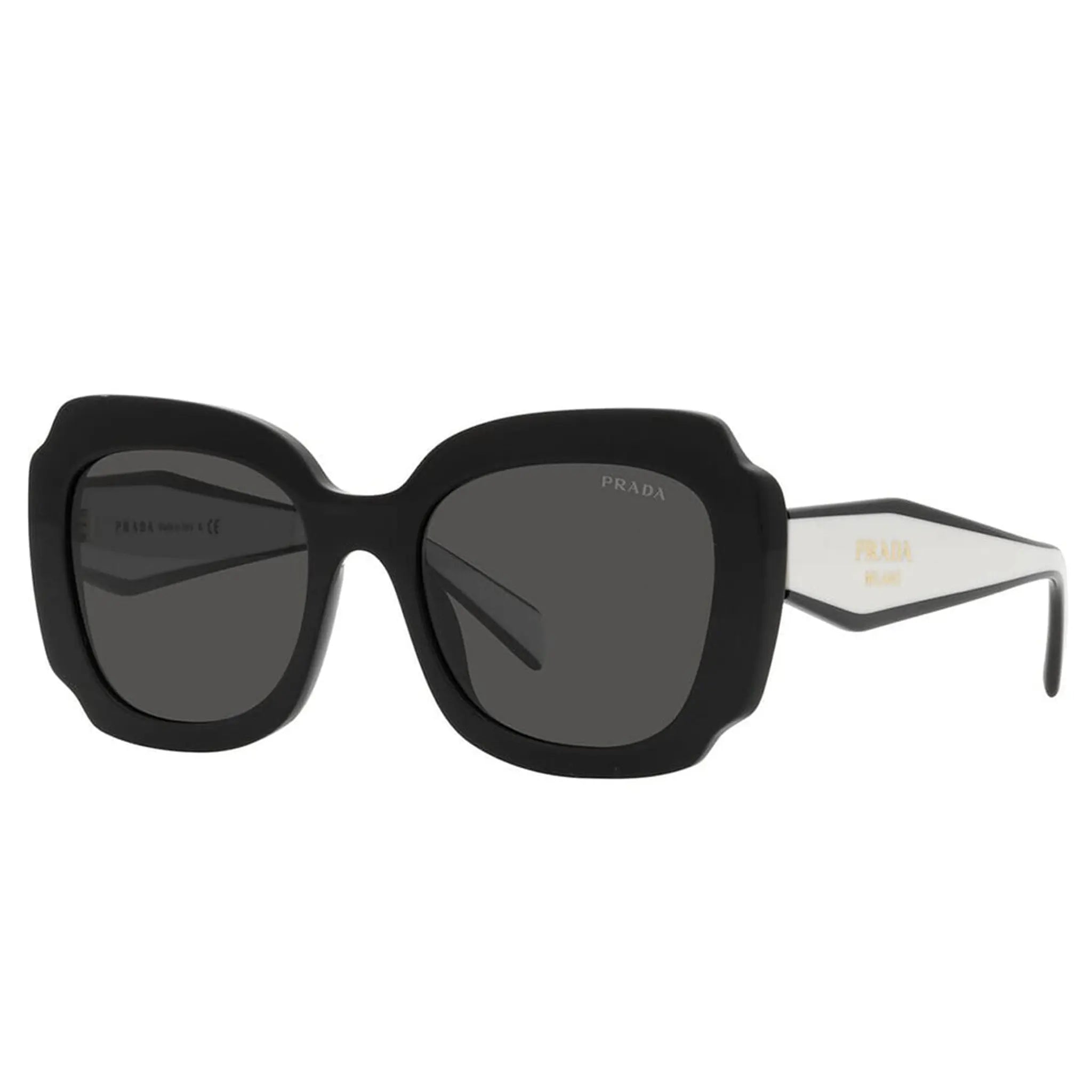 Prada PR 16YS 09Q5S0 Black Sunglasses for Women - Luxury Designer Shades with UV Protection - Perfect for Beach, Driving & Fashion Outfits