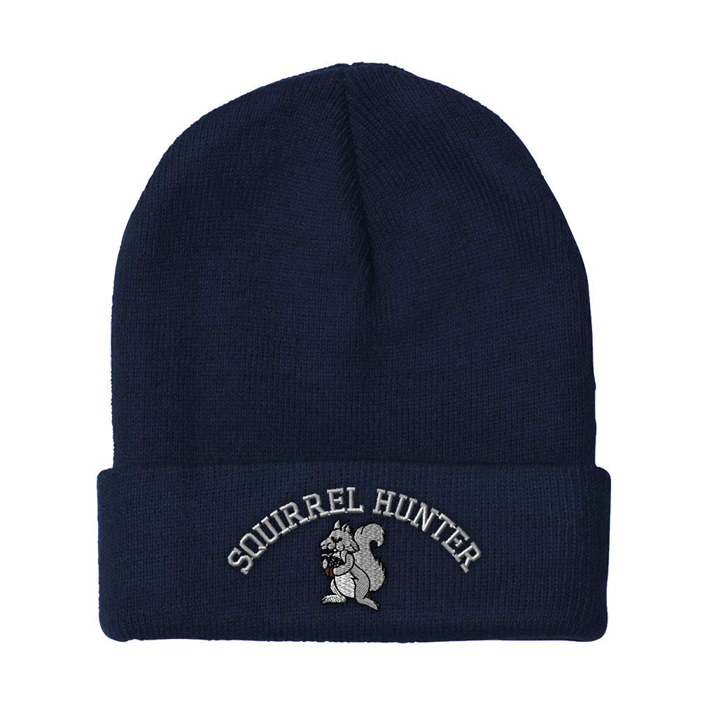 Custom Embroidered Squirrel Hunter Beanie for Men & Women - Warm Acrylic Skull Cap Winter Hat (One Size Fits All) - Perfect for Hunting, Outdoor Adventures & Cold Weather Activities