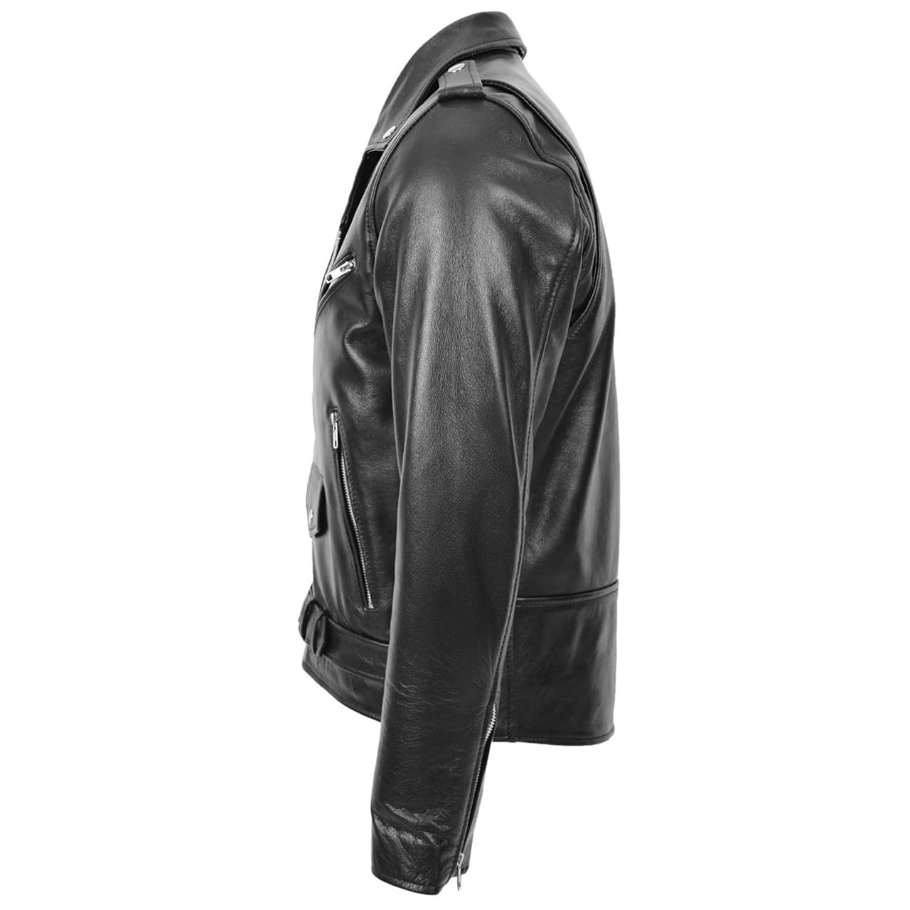 Genuine Men's Classic Lamb Leather Biker Jacket - Premium Motorcycle Jacket for Men - Perfect for Riding, Casual Wear & Outdoor Adventures