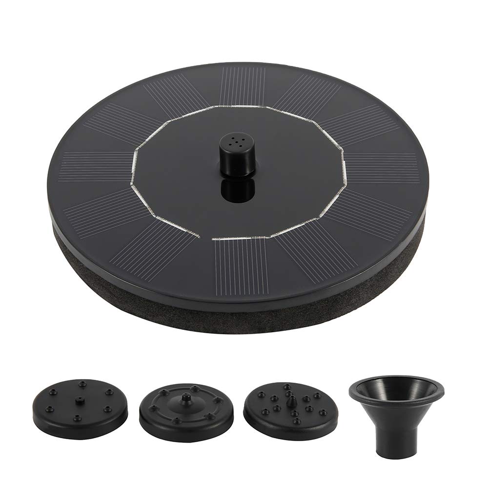 Solar Powered Fountain Pump Kit - Outdoor Bird Bath Water Feature with Floating Spray Head for Garden, Patio, Pond & Pool | Decorative Solar Water Pump for Backyard, Lawn & Landscape