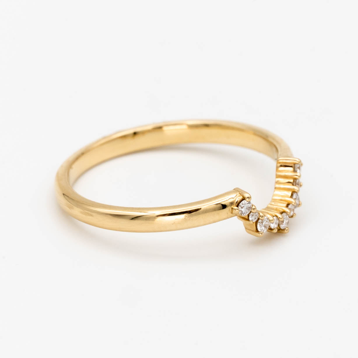 Diamond Contour Alternating Band Ring - Elegant Stackable Jewelry for Women, Perfect for Weddings, Anniversaries & Everyday Wear