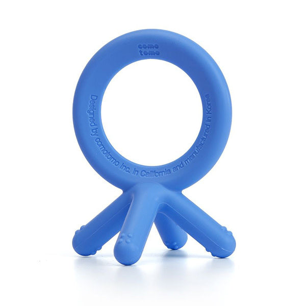Comotomo Silicone Baby Teether - Soft & Safe Chewing Toy for Soothing Sore Gums - BPA-Free Infant Teething Relief (Blue) - Perfect for Home, Travel & Daycare Use
