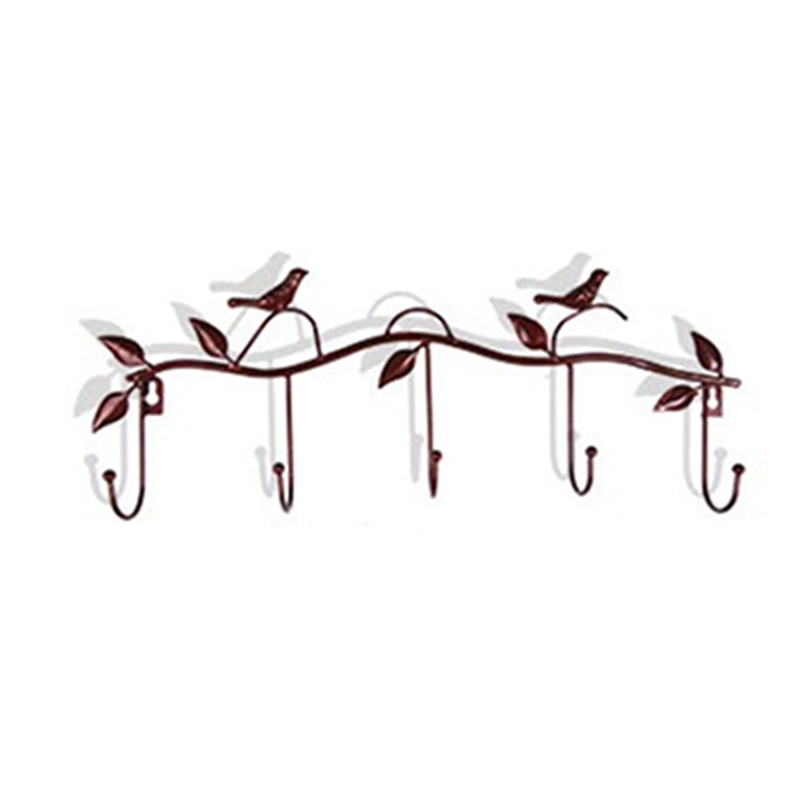 Sturdy Metal Wall Coat Rack with Bird Design - Multi-Functional Hooks for Hats, Keys & Towels - Heavy Duty Entryway Organizer for Bathroom, Bedroom & Kitchen | Perfect for Small Space Storage & Home Decor