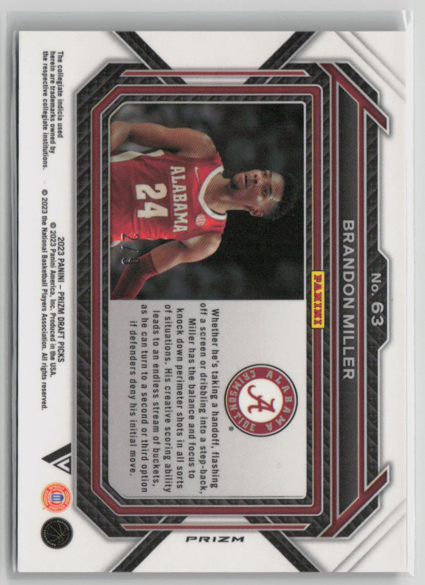 2023 Panini Prizm Brandon Miller Red Shimmer 2/9 FOTL #63 Basketball Trading Card - Rare Collectible for Sports Fans & Card Investors - Perfect for Display, Trading, and Investment Portfolios