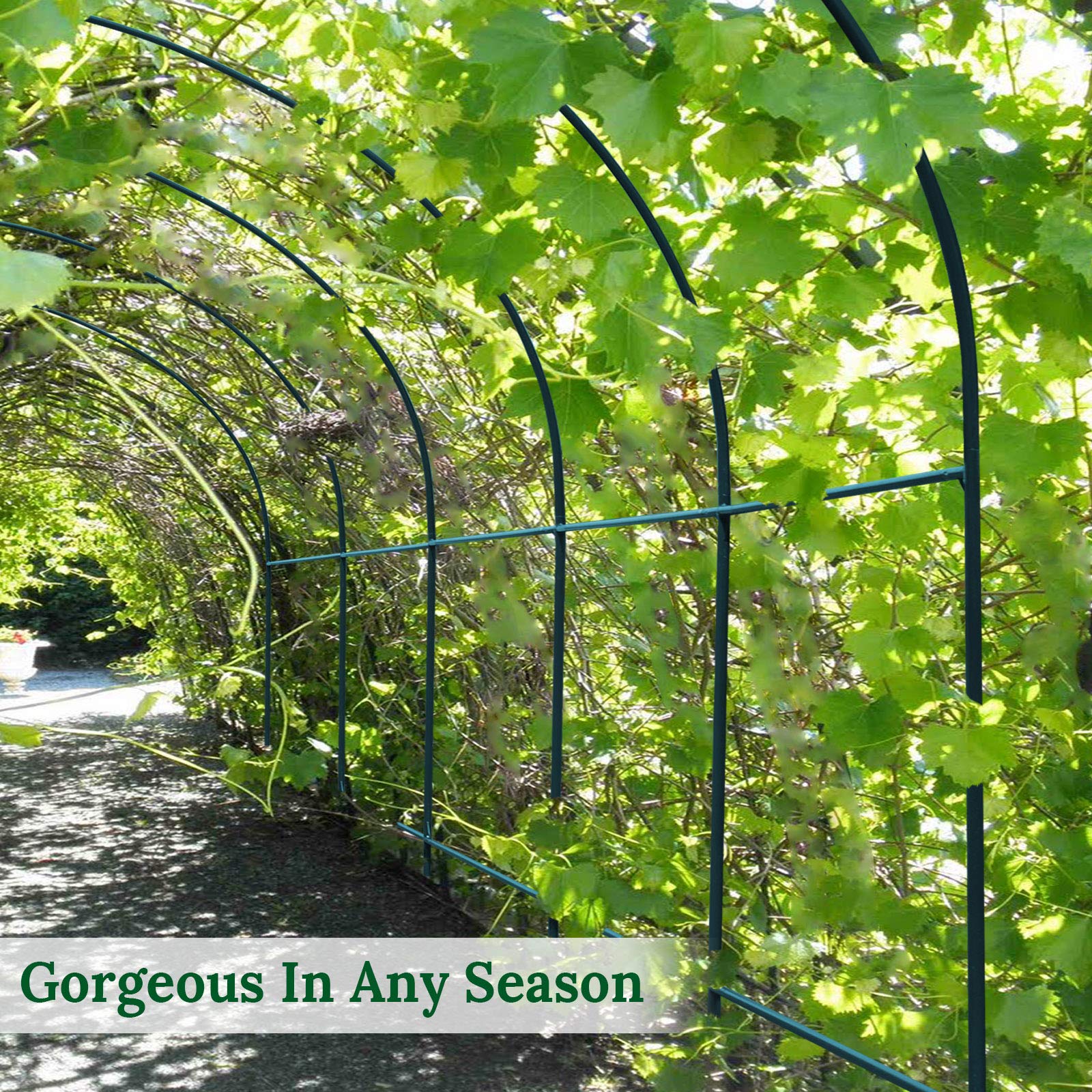 YardGrow Large Garden Support Arch Frame - 6.5x7x7.2ft Climbing Plant Trellis for Roses, Vines & Flowers | Rust-Resistant Metal Arbor for Outdoor Wedding Decor, Party Backdrop & Pergola Structure