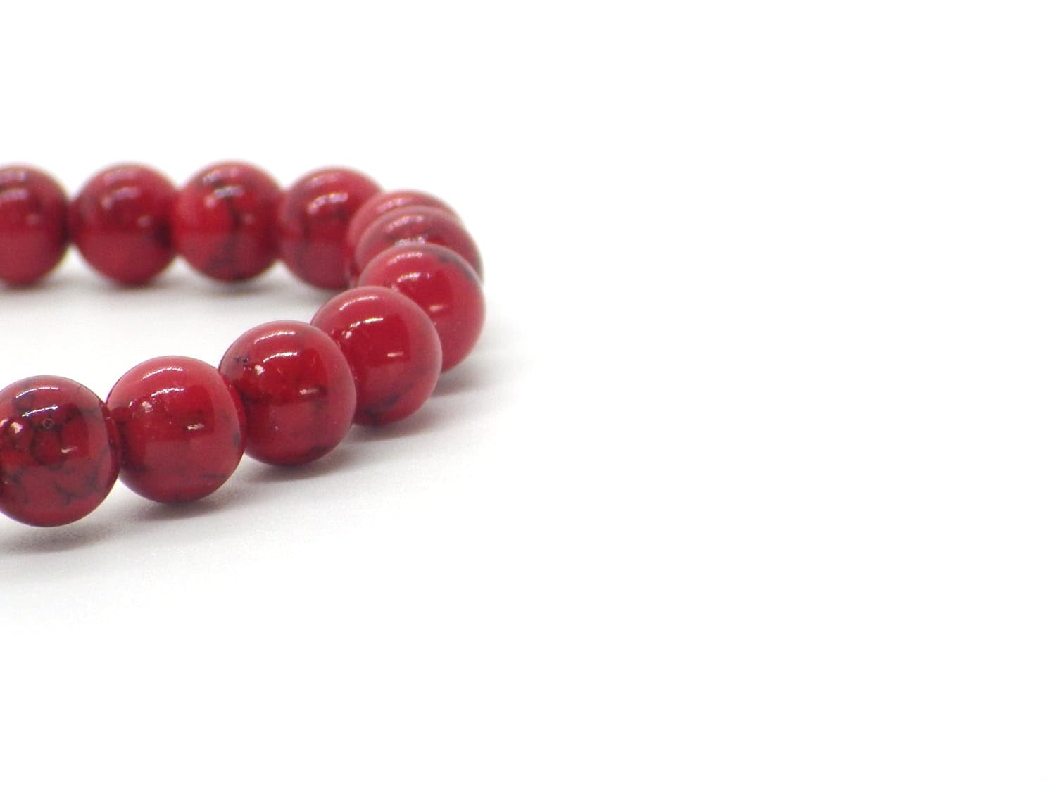 Handmade Women's Turquoise Beaded Bracelet - Red Dyed Reconstructed Turquoise & Tibetan Beads Boho Chic Jewelry for Casual Wear, Gift Giving & Spiritual Healing