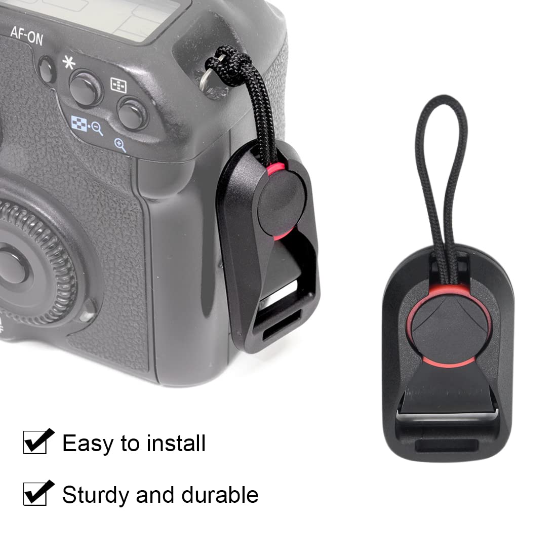 REQAG 4-Pack Quick Release Camera Strap Buckle Adapter - Secure Connector for DSLR/Mirrorless Cameras - Perfect for Travel, Hiking & Photography Sessions