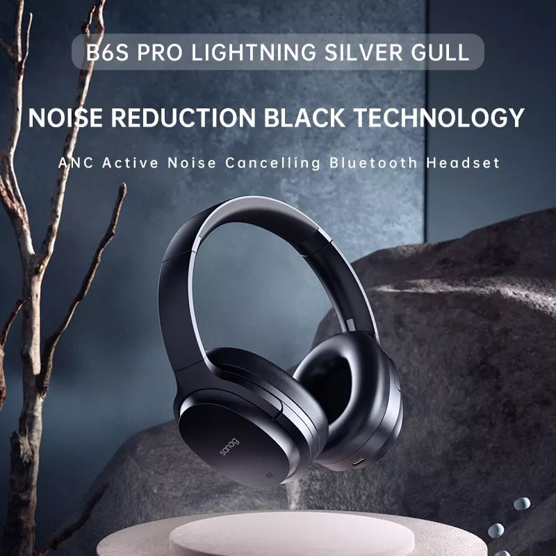Sanag B6S Pro Wireless Bluetooth Headphones - Over Ear Noise Cancelling Headset with Mic for Travel, Work, and Gaming