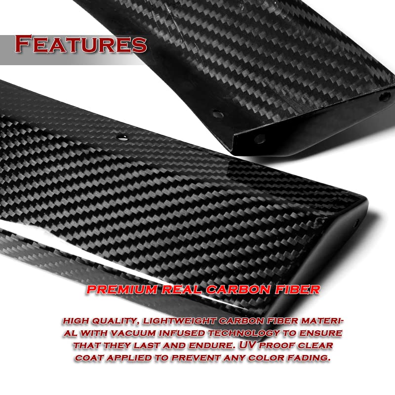 HYPERSPEED Real Carbon Fiber Front Bumper Spoiler Lip 3PCS STP-Style for 2014-2015 Chevy Camaro SS Z28 | Car Body Kit Replacement | Auto Exterior Accessories | Perfect for Racing, Car Shows & Street Performance Enhancement