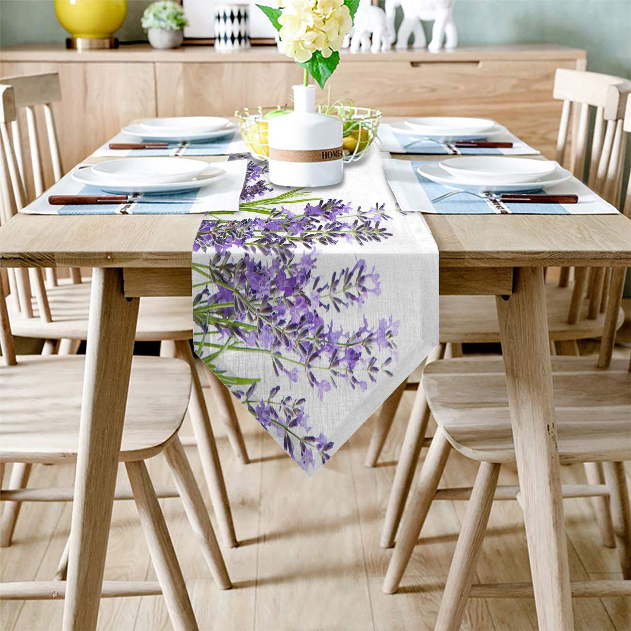 Lavender Table Runner 14x72 Inch - Elegant Purple Kitchen Decor for Weddings & Parties